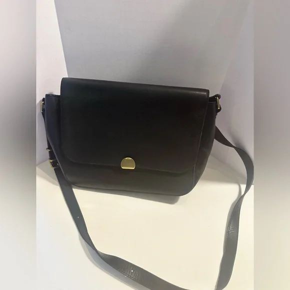 New Madewell The Abroad Leather Shoulder Bag Crossbody purse Black Spring Purse - Picture 6 of 7